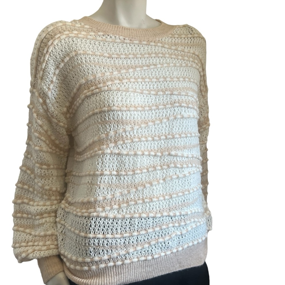 Anthropologie Open-Stitch Checkered Sweater Size Small - Picture 6 of 13